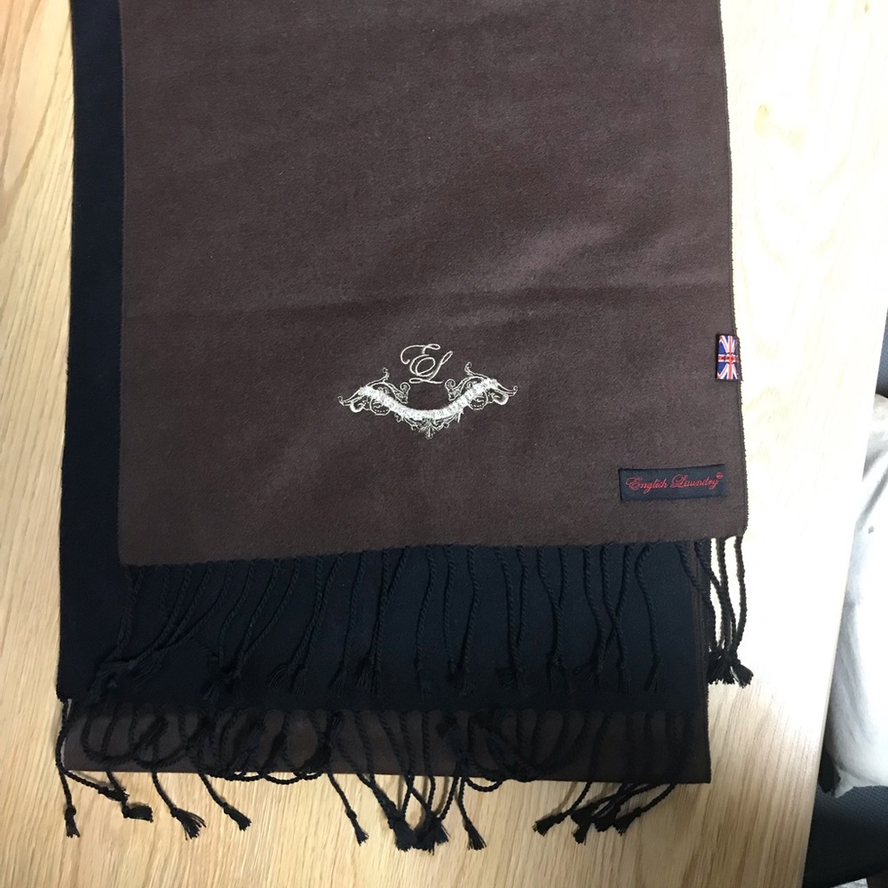 English Laundry Brown Silk Scarf